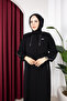 Nazlı Ferace with Honeycomb Fabric Piping Detail - 2