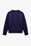 Navy Blue Collar Sweater with Scarf Detail - 2