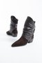 Valeria Genuine Leather Brown Suede Pleated Western Women's Boots - 3