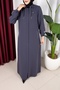 Nazlı Ferace with Honeycomb Fabric Piping Detail - 4