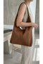 Alina Suede Casual Look Shoulder Bag-Tan - 2