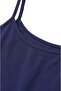 Navy Blue Polyamide Strap Tank Top - 3