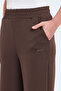 Ville Women's Wide Leg Dark Brown Sweatpants with Pockets - 5