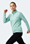 Maxis I Women's High Collar Zippered Turquoise Sweatshirt - 8