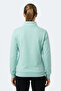 Maxis I Women's High Collar Zippered Turquoise Sweatshirt - 7