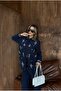 Women's Shirt with Bead Embroidery on Front and Sleeves, Standard Pants Size Suit - 3