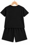 Los Angeles California Printed Black Kids Shorts T-Shirt Set - Kids Summer Crew Neck - 2
