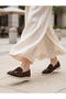 Brown Suede Tassel Detailed Women's Loafer Ballerinas - Flat Sole Moccasin - 3
