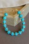 Turquoise Marble Patterned Cube Bracelet - 2