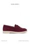 Burgundy Suede Tassel Detailed Women's Loafer Ballerinas - Flat Sole Moccasin