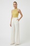 Women's Stoned Ribbed Halter Neck Crop Blouse