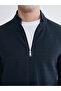 Mg trenden navy blue Mock Neck men's zippered sweatshirt - 3