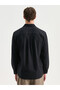 Black Regular Fit Long Sleeve Dobby Men's Shirt - 4