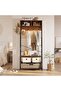 4-in-1 Multi-functional Garment Rack, 180cm High, Walnut - 6