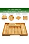 Bamboo Expandable Cutlery Organizer Tray, Adjustable Kitchen Drawer Organizer, Silverware Tra - 5