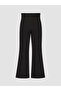 Vizyon New Season Black Spanish Flare Women's Trousers with Abdominal Panel - 7