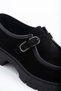 Sutton Women's Genuine Leather Black Suede Casual Shoes - 8