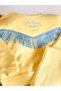 Girl's Blue Tassel and Embroidery Detailed 3-Yarn Non-Padded/Warm Yellow Sweatshirt Bottom Set - 5