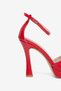 Women's Red Platform Heeled Shoes - 4