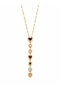 Gold Color Multi-Stone Heart Figured Long Necklace