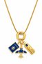 Travel-Themed Gold Necklace – Airplane Figured Ticket and Passport Design - 3