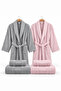 Fiesta Gold 6 Piece 100% Cotton Ring Yarn Jacquard Detailed Boxed Family Bathrobe Set Size L - 4