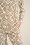 Women's Patterned Cream Shirt Pajama Set Pc9276-S-V1 - 3