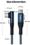 USB C to USB C Cable, 3 Pack 60W Type C Cable (1ft, Blue) - 7