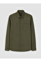 Özmarka New Season Khaki Regular Fit Gabardine Men's Shirt - 5