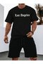 Men's Los Angeles Letter Print T-Shirt Shorts Set 100% Cotton Streetwear