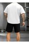 Men's 100% Cotton Future Printed T-Shirt Shorts Set Oversize Relaxed Fit Streetwear - 3