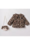 Leopard Patterned Girl's Parka with Bag - 2