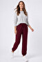 Women's Burgundy Modal Elastic Cuffed Loose Fit Comfortable Stylish Sweatpants - 7