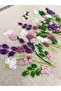 23x15 cm wildflower themed 100% hand-embroidered linen light vintage bag - 2