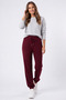 Women's Burgundy Modal Elastic Cuffed Loose Fit Comfortable Stylish Sweatpants - 2