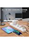 وصلة تمديد كهربائية بـ 4 مخارج، شريط طاقة بطول 2 متر مع 4 منافذ USB و2 منفذ USB-C (5 فولت/4.2 أمبير)، قابس بريطاني 2500 واط، للحائط - 3