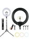 21 LED Soft Ring Light with 3 Mobile Phone Holder 3 Mode Light With Ring Light Tripod Stand - 2