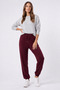 Women's Burgundy Modal Elastic Cuffed Loose Fit Comfortable Stylish Sweatpants - 3