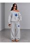 Flower Printed Women's Boat Neck Bottom/Upper Track Suit Set