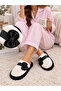 Lora Bowknot Detailed Plush House Slippers Closed Toe Soft Insole Winter House Slippers Dowry Slippers Gift Stc1348 - 4