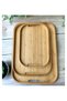 Set of 3 Bamboo Presentation Trays with Handles Wooden Tea and Coffee Serving Tray - 7