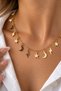 Women's Necklace / Gold Star Moon Lightning Charm Women's Necklace – Minimal Women's Necklace with Multiple Pendants - 3
