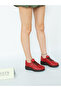 5516 Eren Shoes&Bag Genuine Leather Rubber Laced Light Sole Flat Heeled Daily Comfortable Shoes Real Leather Red - 4