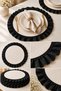 Set of 6 Round Ruffled Plates – 33cm Fabric Placemats Cream - 3