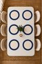 Set of 6 Round Ruffled Plates – 33cm Fabric Placemats Cream