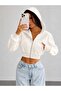 Hooded Crop Cardigan 3 Yarn Thick Fabric