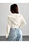 Hooded Crop Cardigan 3 Yarn Thick Fabric - 5