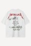 Thrash Metal Justice Printed White Oversize Unisex T-Shirt - 2