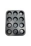 12-Piece Muffin and Cupcake Baking Tray Non-Stick Cake Mold Carbon Steel 35X27 cm with Whisk as a Gift - 2