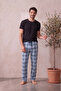 Cotton Plaid Checkered Summer Men's Pajama Bottoms Pants - 5